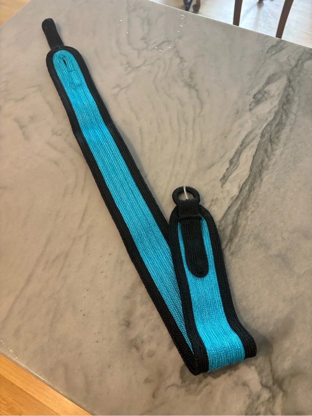 Vintage Adjustable Black and Electric Blue Belt